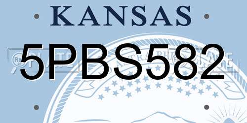 5PBS582 Kansas License Plate