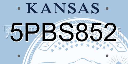 5PBS852 Kansas License Plate