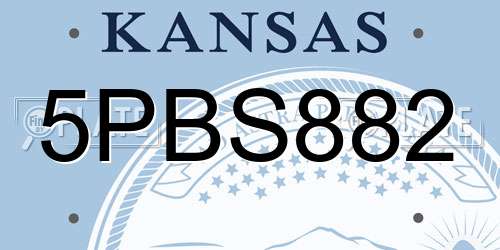 5PBS882 Kansas License Plate