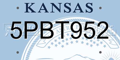 5PBT952 Kansas License Plate