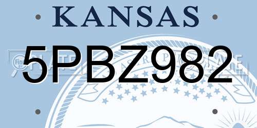 5PBZ982 Kansas License Plate