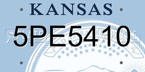 5PE5410 Kansas License Plate