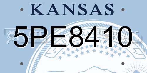 5PE8410 Kansas License Plate