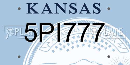 5PI777 Kansas License Plate