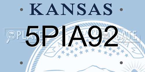 5PIA92 Kansas License Plate