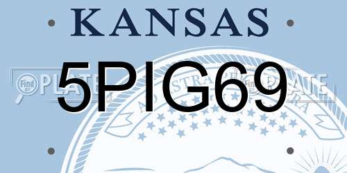 5PIG69 Kansas License Plate
