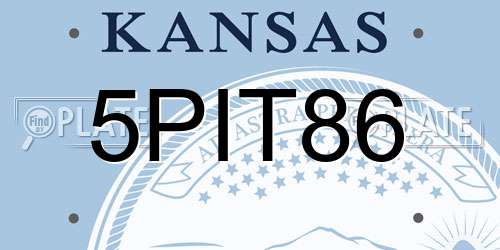 5PIT86 Kansas License Plate