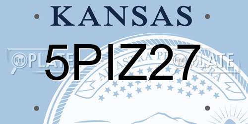 5PIZ27 Kansas License Plate