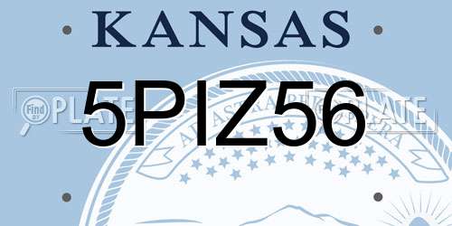 5PIZ56 Kansas License Plate