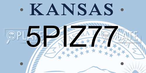 5PIZ77 Kansas License Plate