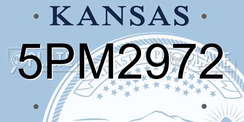 5PM2972 Kansas License Plate