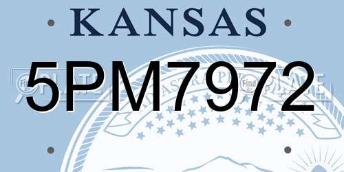 5PM7972 Kansas License Plate