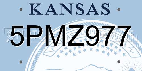 5PMZ977 Kansas License Plate