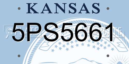 5PS5661 Kansas License Plate