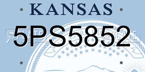 5PS5852 Kansas License Plate