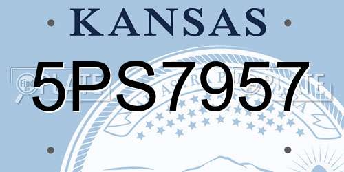 5PS7957 Kansas License Plate