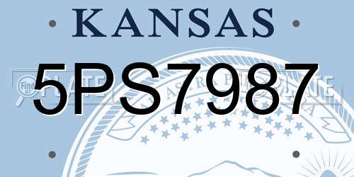 5PS7987 Kansas License Plate