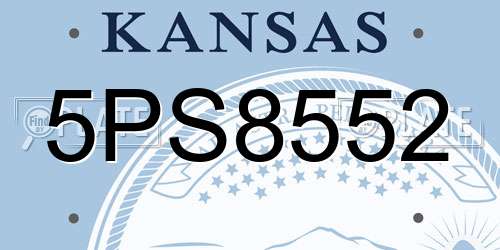 5PS8552 Kansas License Plate