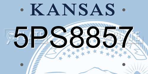 5PS8857 Kansas License Plate