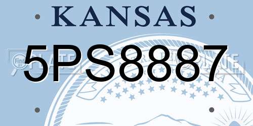 5PS8887 Kansas License Plate