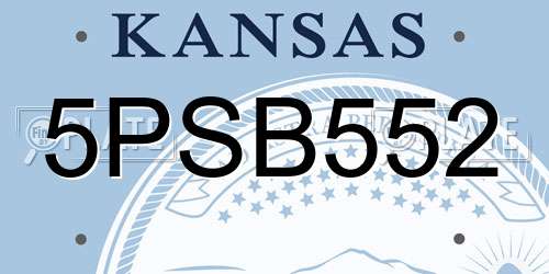 5PSB552 Kansas License Plate