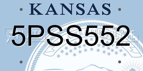 5PSS552 Kansas License Plate