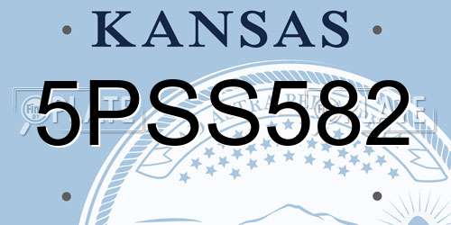 5PSS582 Kansas License Plate
