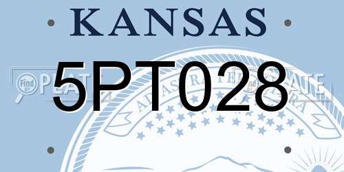 5PT028 Kansas License Plate