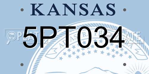 5PT034 Kansas License Plate