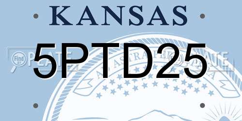 5PTD25 Kansas License Plate