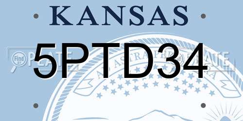 5PTD34 Kansas License Plate