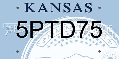 5PTD75 Kansas License Plate