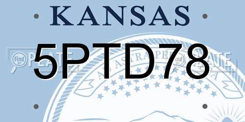 5PTD78 Kansas License Plate