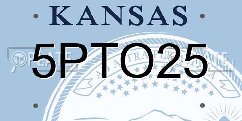 5PTO25 Kansas License Plate