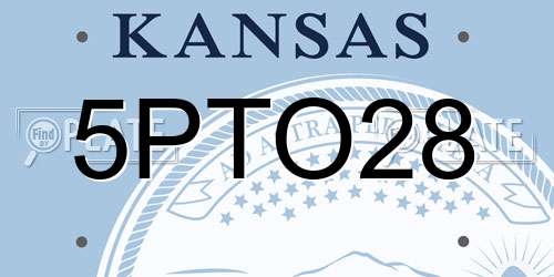 5PTO28 Kansas License Plate