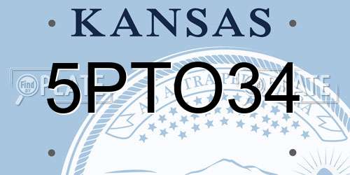 5PTO34 Kansas License Plate