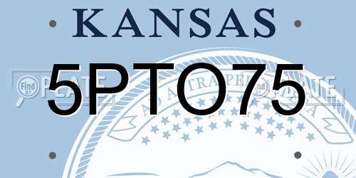 5PTO75 Kansas License Plate