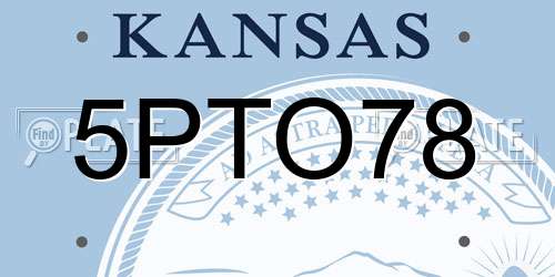 5PTO78 Kansas License Plate