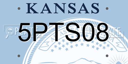 5PTS08 Kansas License Plate