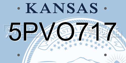 5PVO717 Kansas License Plate