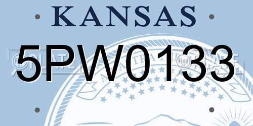 5PW0133 Kansas License Plate