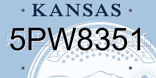 5PW8351 Kansas License Plate