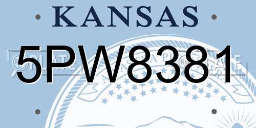 5PW8381 Kansas License Plate