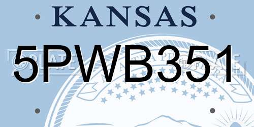5PWB351 Kansas License Plate