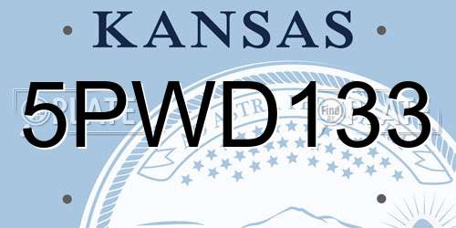 5PWD133 Kansas License Plate