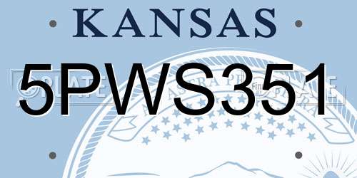 5PWS351 Kansas License Plate