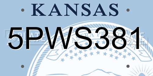 5PWS381 Kansas License Plate