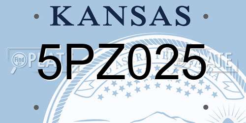5PZ025 Kansas License Plate