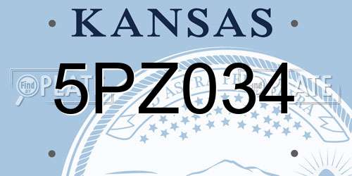 5PZ034 Kansas License Plate