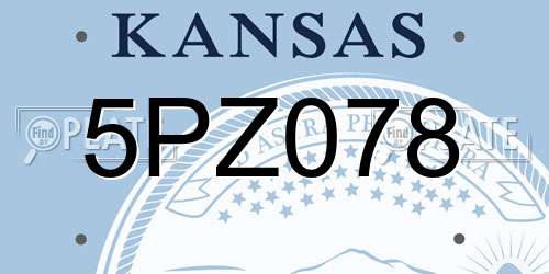 5PZ078 Kansas License Plate